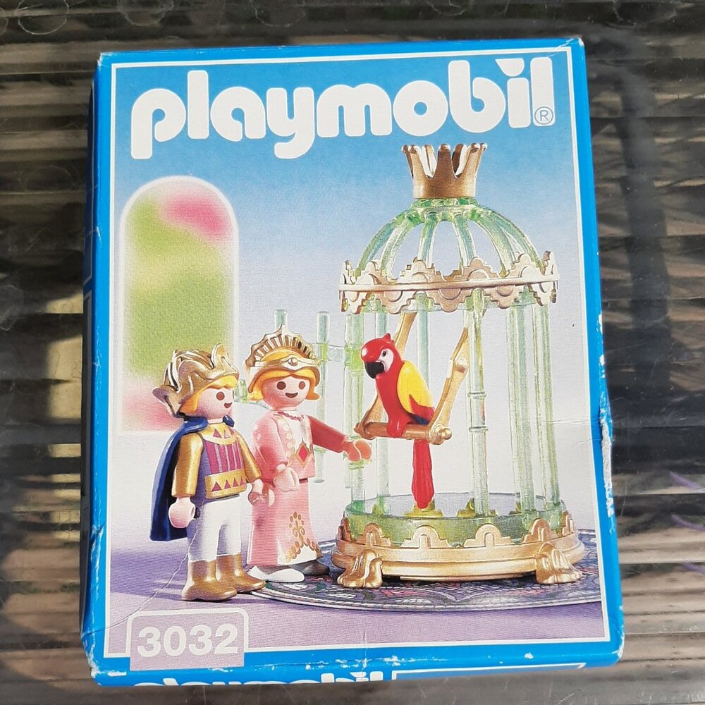 RARE VTG 1998 PLAYMOBIL 3032 PRINCE PRINCESS PARROT CAGE FAIRYTALE NEW SEALED